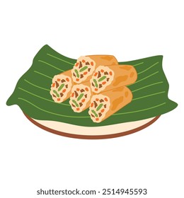 Lumpiang Shanghai, a Filipino egg roll, with Sizzling tofu
