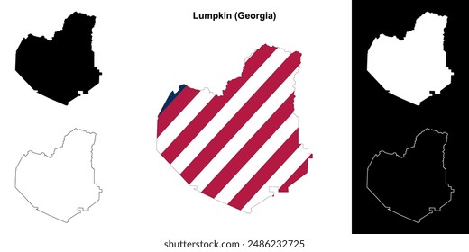 Lumpkin County (Georgia) outline map set