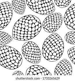 Lumps on a white background. Doodle style. Monochrome vector seamless pattern. Design for fabric, wrapping, print, card, wallpaper.