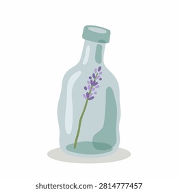 Lumpy Glass Bottle with Lavender Vector Design