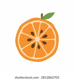 Lumpy Orange Slice Naive Vector Illustration