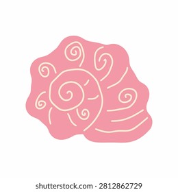 Lumpy Pink Seashell Minimalist Vector Graphic