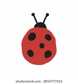 Lumpy Red Ladybug Naive Minimalist Vector