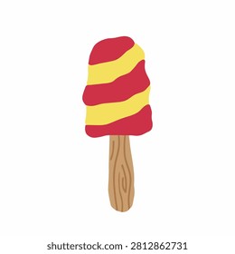 Lumpy Red and Yellow Popsicle Vector Design