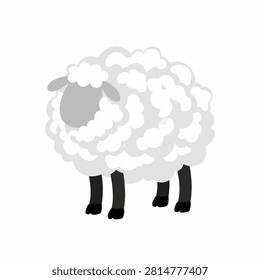 Lumpy White Sheep Naive Minimalist Vector