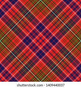 Lumsden Modern Tartan. Diagonal cell, seamless pattern for fabric, kilts, skirts, plaids