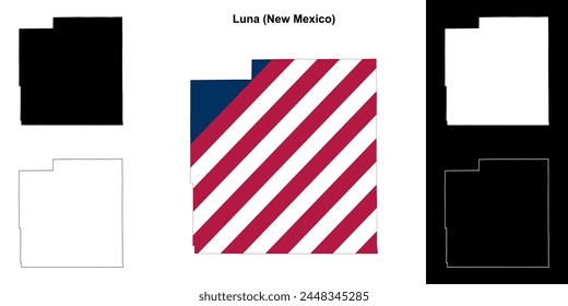 Luna County (New Mexico) outline map set