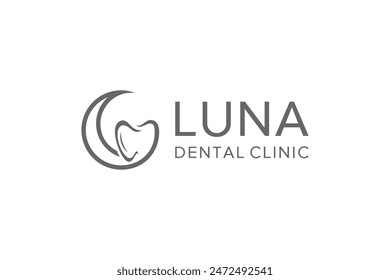 Luna Dental Abstract Logo Design Inspiration. Suitable for use as a Dental Care Clinic Logo.