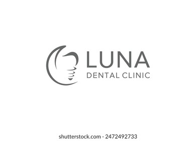 Luna Dental Abstract Logo Design Inspiration. Suitable for use as a Dental Care Clinic Logo.