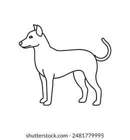 Luna dog vector line art illustration icon