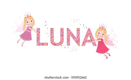 Luna female name with cute fairy tale
