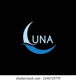 Luna Logo design. Crescent moon Vector Illustration. Lunar symbol.