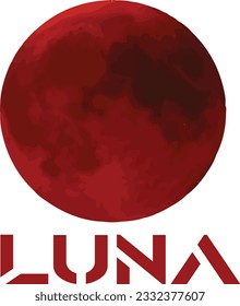 luna logo with moon water color art