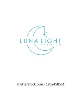 luna logo with shine design vector template