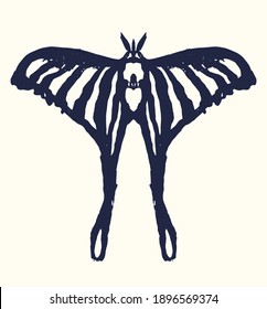 Luna Moth, Logo Design, Tattoo Design, T-shirt design