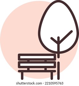 Luna park bench, illustration, vector on white background.