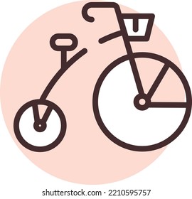 Luna park bicycle, illustration, vector on white background.