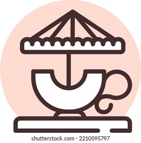 Luna park cup carousel, illustration, vector on white background.