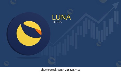 LUNA Terra. Chart Background Concept Cryptocurrency.