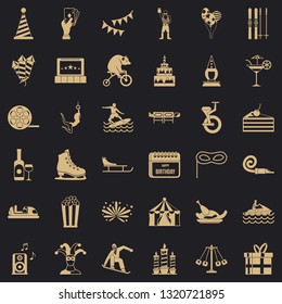 Lunapark icons set. Simple style of 36 lunapark vector icons for web for any design