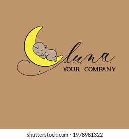 lunar baby icon logo design. isolated lunar baby logo