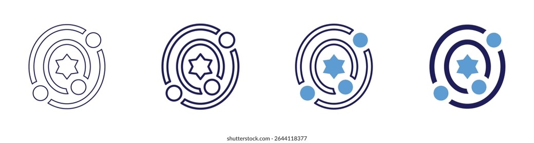 Lunar base icon in 4 different styles. Thin Line, Line, Bold Line, Duotone. Duotone style. Editable stroke.