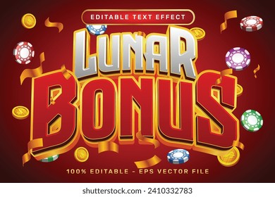 lunar bonus 3d text effect and editable text effect with lanterns and Chinese ornaments