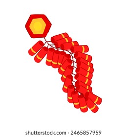 lunar chinese firecracker cartoon. new element, china cracker, lantern cny lunar chinese firecracker sign. isolated symbol vector illustration