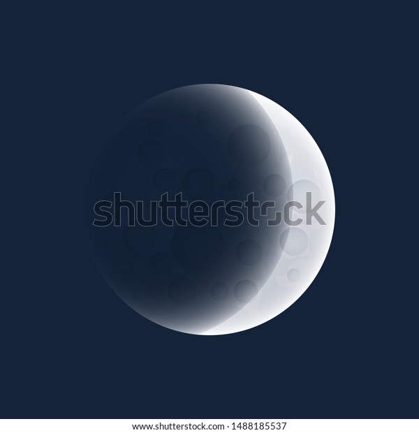 Lunar eclipse, one of the phases of the gray\
moon, earth shadow on the moon, space planet with craters in the\
universe, vector\
illustration