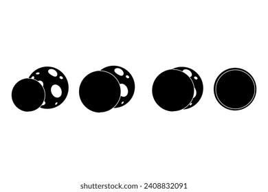 Lunar eclipse silhouette infographic in flat cartoon style