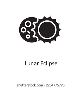 Ilustración de diseño de iconos sólidos del vector eclipse lunar. Símbolo de espacio en el archivo EPS 10 de fondo blanco