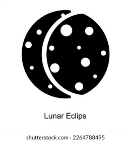 Eclipse lunar y concepto de icono meteorológico