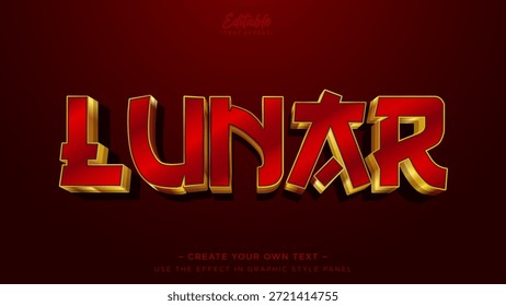 Efeito de texto editável lunar para ano novo chinês