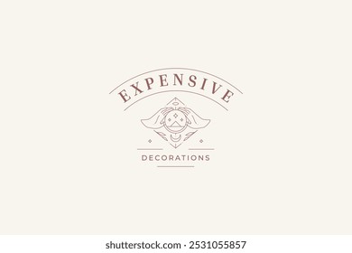 Lunar esotérico sagrado botânico mãos linha arte logotipo projeto modelo vetor ilustração. Mitologia mágica oculto logotipo linear minimalista para spa relaxar meditação ioga estúdio beleza bem-estar salão