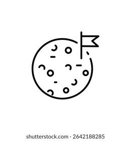 Lunar Exploration And Achievement Icon In A Simple Linear Style