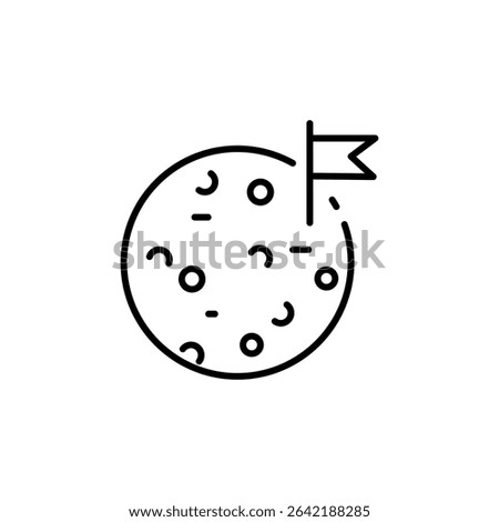 Lunar Exploration And Achievement Icon In A Simple Linear Style