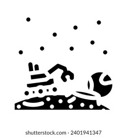 lunar exploration space exploration glyph icon vector. lunar exploration space exploration sign. isolated symbol illustration