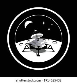 Lunar Lander on Surface of Moon Logo