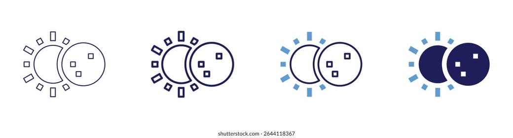 Lunar landing icon in 4 different styles. Thin Line, Line, Bold Line, Duotone. Duotone style. Editable stroke.