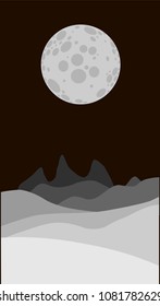 Lunar landscape, illustration