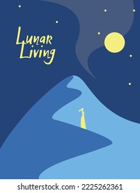 Lunar Living. Poster concept for life according to the Moon phases.