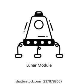 Lunar Module doodle Icon Design illustration. Space Symbol on White background EPS 10 File