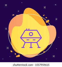 Lunar Module Icon - Vector. Spage Concept Illustration.abstract Vector Background