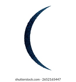 Fases lunares da lua com formas crescentes, completas e de meia altura, desenho abstrato do céu noturno, arte da linha do eclipse decrescente para calendário ou logotipo. Ilustração de vetor plano isolada em fundo branco.