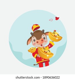 lunar new year 2021. Chinese new year 2021. Year of the ox. Traditional red pattern cow and gold.