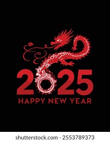 Lunar New Year 2025 T-Shirt Design Happy Chinese New Year Apparel