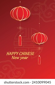 lunar new year china 2024 calendar poster lantern