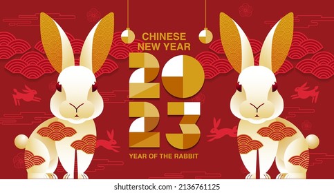 Lunar new year, Chinese New Year 2023 , Year of the Rabbit , Chinese Traditional 