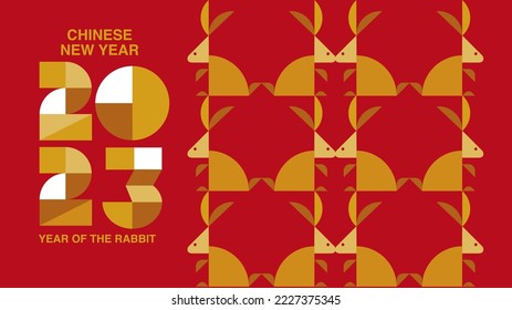 Lunar new year, Chinese New Year 2023 , Year of the Rabbit , template layout 