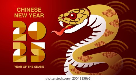 Lunar new year, Chinese New Year 2025 ,Year of the Snake ,line art ,outline ,simple ,Geometric shapes (Translate : Chinese New Year )